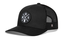Mississippi Trucker Hat  |  Black MS X Snapback