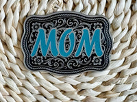 Mom Scroll Design Acrylic Laser Engraved Hat Patch