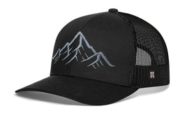 Mountain Range Trucker Hat  |  Black Outdoors Snapback