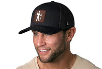 Hiking Trucker Hat  |  Black Campground Trail Signs Snapback