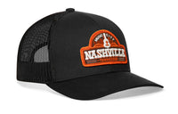 Nashville Music City Trucker Hat  |  Black Cityscape Snapback