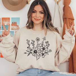 Black Flowers Ready To Press DTF Transfers, DTF Hot Peel