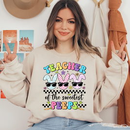 Teacher Of The Sweetest Peeps Bunny Ready To Press DTF Transfers, DTF Hot Peel