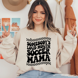 Somebody's Loud Mouth Soccer Mama Back Design Ready To Press DTF Transfers, DTF Hot Peel
