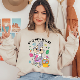 So Hoppin Boujee Easter Bunny Black Ready To Press DTF Transfers, DTF Hot Peel