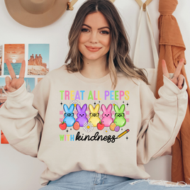 Treat All Peeps With Kindness Bunny Ready To Press DTF Transfers, DTF Hot Peel