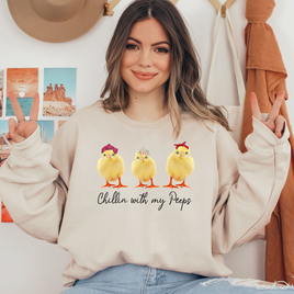 Chillin' With My Peeps Chick Ready To Press DTF Transfers, DTF Hot Peel