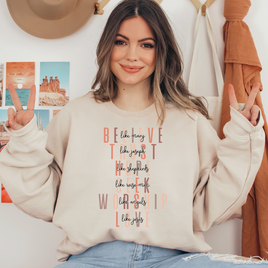 Believe Trust Hope Seek Worship Love Ready To Press DTF Transfers, DTF Hot Peel