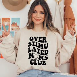 Over Stimulated Moms Club Back Design Ready To Press DTF Transfers, DTF Hot Peel