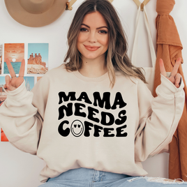 Mama Needs Coffee Ready To Press DTF Transfers, DTF Hot Peel