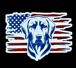 Labrador and American Flag Red White and Blue Acrylic Hat Patch