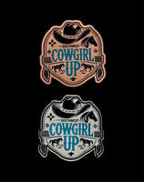 Cowgirl Up Acrylic Laser Engraved Hat Patch
