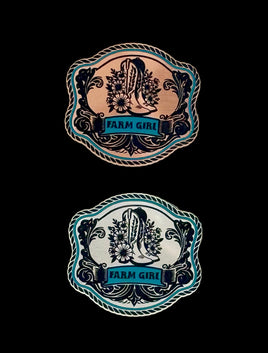 Farm Girl Western Style Acrylic Laser Engraved Hat Patch