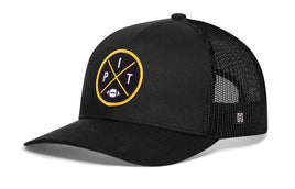 Pittsburgh Trucker Hat  |  Black PIT X Football Snapback