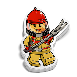 Mini Firefighter Girl Sticker