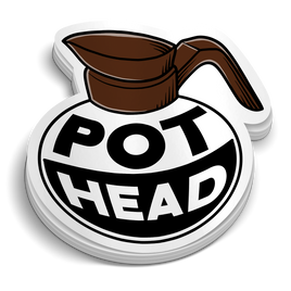 Coffee Pot Head Sticker