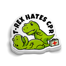 T-Rex Hates CPR Medical Sticker