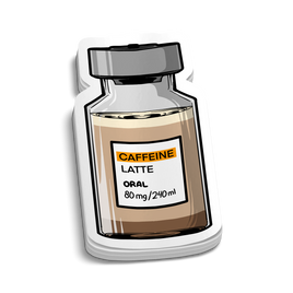 Caffeine Vile 80mg | Funny Medical Stickers