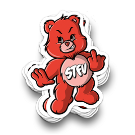 STFU Bear- Funny Tumbler Stickers