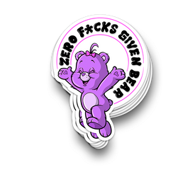 Zero Fs Bear - Funny Tumbler Stickers