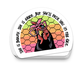 Beauty and Grace - Funny Tumbler Stickers