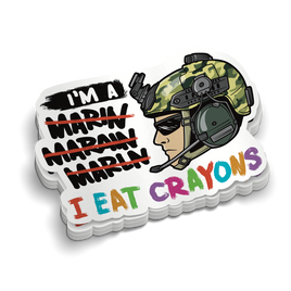 I Eat Crayons | Funny Marines Stickers | Perfect for Tumblers