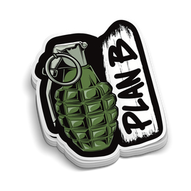 Plan B Grenade | Funny Military Stickers | Perfect for Tumblers