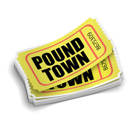 Two Tickets To Pound Town Sticker
