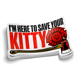 Here To Save Your Kitty | Firefighter Stickers