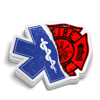 Fire-Medic Firefighter EMT Combo Sticker