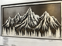 Snowcapped Mountain Scene Wall-Mounted Gun Cabinet – Hidden Lockable Storage with Rustic Charm