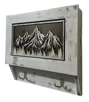 Snowcapped Mountain Scene Wall-Mounted Gun Cabinet – Hidden Lockable Storage with Rustic Charm