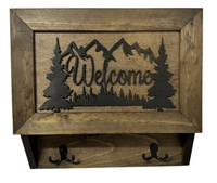 Rustic Mountain Welcome Wall-Mounted Gun Cabinet – Concealed Lockable Storage for Your Home