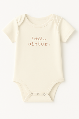 Little Sister Clay Organic Cotton Short Sleeve Baby Bodysuit
