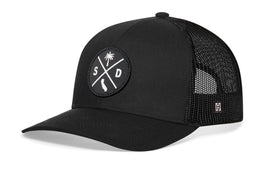 San Diego Trucker Hat  |  Black SD X Snapback