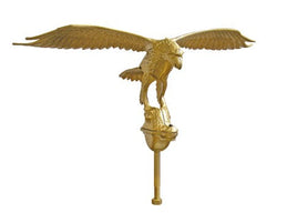 Gold Aluminum Flying Eagles for Exterior Flagpoles