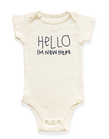 Hello I'm New Here Organic Baby Bodysuit