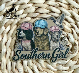 Southern Girl Dogs in Hats UV Printed Leatherette Hat Patch