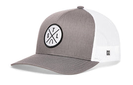 St. Louis Trucker Hat  |  Gray-White STL X Snapback