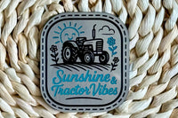 Sunshine and Tractor Vibes Acrylic Laser Engraved Hat Patch
