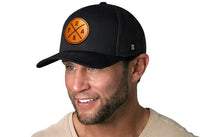 Texas Trucker Hat Leather  |  Black Te(x)as X Snapback