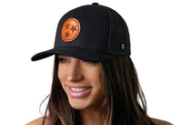 Tennessee Flag Trucker Hat Leather  |  Black Tennessee Flag Snapback