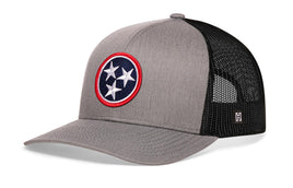 Tennessee Flag Trucker Hat  |  Gray-Black TN Snapback