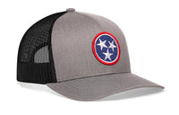 Tennessee Flag Trucker Hat  |  Gray-Black TN Snapback