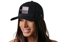 Texas Flag Trucker Hat  |  Black TX Snapback