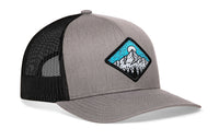 Diamond Mountain and Trees Trucker Hat  |  Gray-Black Outdoors Snapback