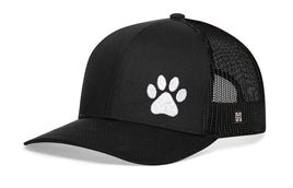 Paw Trucker Hat  |  Black Animal Print Snapback