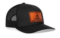 Dont Tread on Me Trucker Hat  |  Black Gadsden Leather Snapback