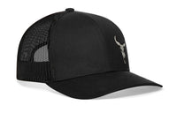 Bull Skull Trucker Hat  |  Black Bull Skull Snapback