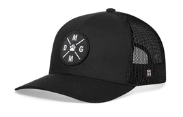 Dog Mom Trucker Hat Embroidered  |  Black Dog Snapback